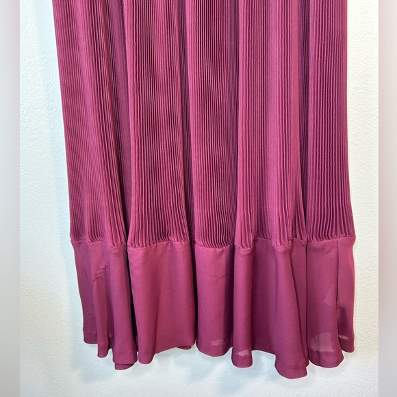 Anthropologie Maple Crepe Pleats Abounding Maxi Skirt burgundy Red women’s sz 4 - Picture 7 of 14